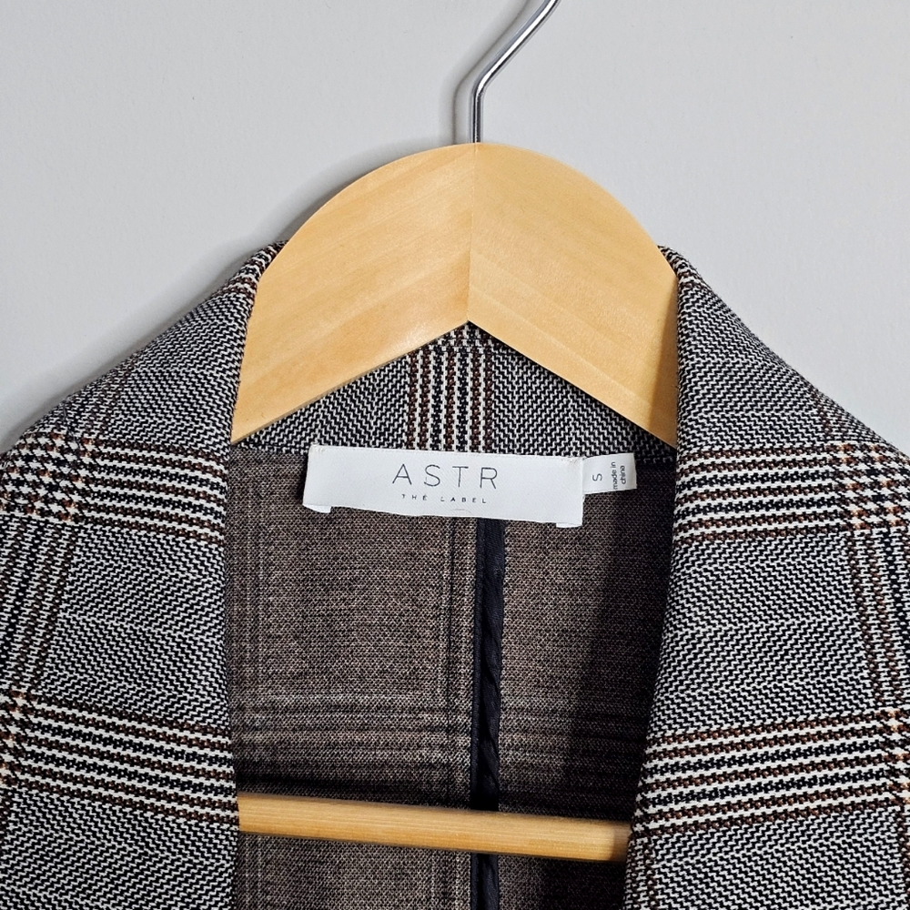 ASTR The Label Brown Black Plaid Oversized Coat Size Small - Picture 9 of 10